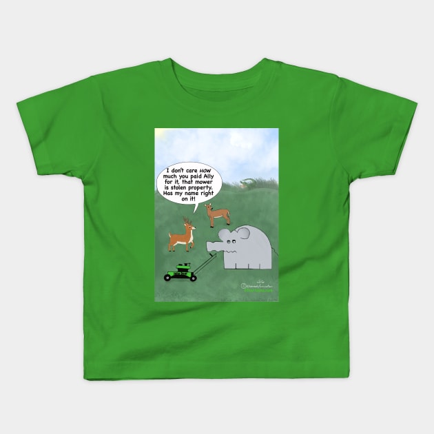 Enormously Funny Cartoons Deer not Deere Kids T-Shirt by Enormously Funny Cartoons